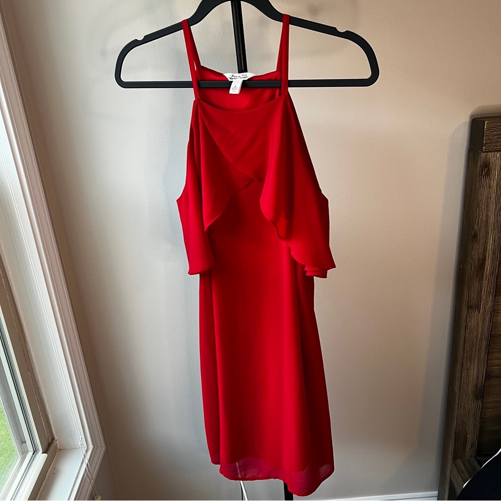 Krazy Kat Vibrant Red Ruffle Cocktail Dress Size Small